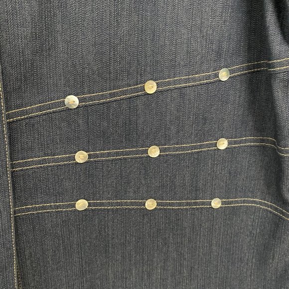 Coastal Grandma Vintage Vanity Fair Women Snap Button Shirt Size 16 XL Denim - Picture 9 of 9